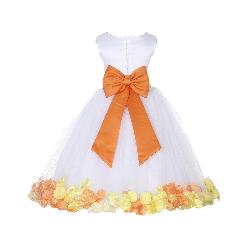 ekidsbridal Wedding Pageant Mixed Petals White Flower Girl Dress Recital Easter Toddler 302t 12