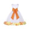 ekidsbridal Wedding Pageant Mixed Petals White Flower Girl Dress Recital Easter Toddler 302t 12 view 1