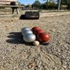 BuyBocceBalls Listing -73mm Metal Petanque and Boules 6 Ball Set with 3 Plain Grind Sand and 3 red Balls and Black Bag view 4