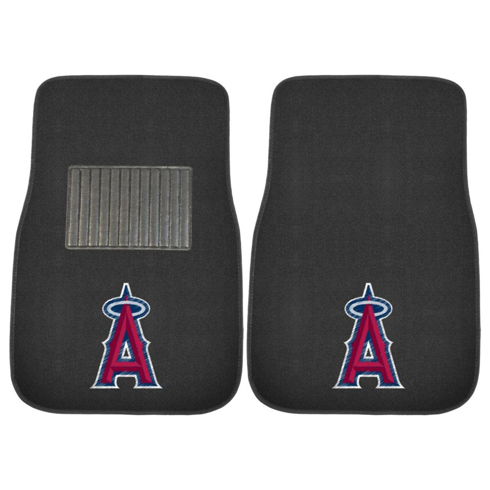 FANMATS 20570 Los Angeles Angels 2-Piece Embroidered Team Logo Car Mat Set, Front Row Automotive Floor Mats