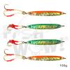 4pcs Fish WOW! 100g Fishing Vertical Metal Speed jig 3.5oz Knife Jig with Two Assist Hooks - Green Yellow view 1