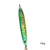 4pcs Fish WOW! 100g Fishing Vertical Metal Speed jig 3.5oz Knife Jig with Two Assist Hooks - Green Yellow view 2