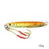 4pcs Fish WOW! 100g Fishing Vertical Metal Speed jig 3.5oz Knife Jig with Two Assist Hooks - Green Yellow view 3
