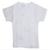 Bambini 075B NB Rib Knit White Short Sleeve Side-Snap Shirt- New Born view 1