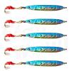 5pcs Fish WOW! 150g Fishing Vertical Metal Speed jig 5.25oz Knife Jig with Two Assist Hooks - Blue