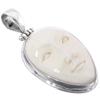 FifiRose Goddess Carving Bison Bone 925 Sterling Silver Pendant, 1 3/4" view 1
