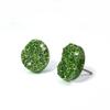 12mm Olive Moss Green Faux Druzy Stud - Stainless Steel Posts for Sensitive Ears Glitter Studs (Olive Green) view 1