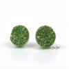 12mm Olive Moss Green Faux Druzy Stud - Stainless Steel Posts for Sensitive Ears Glitter Studs (Olive Green) view 2