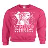 ALLNTRENDS Adult Crewneck Winter is Here Ugly Christmas Sweater Khalessi Top (L, Heliconia Pink) view 1