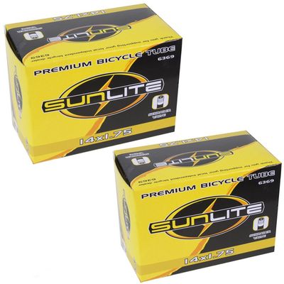 Bike Liq Sunlite Schrader Valve Tubes 6369 14 x 1.75 (2 Pack)