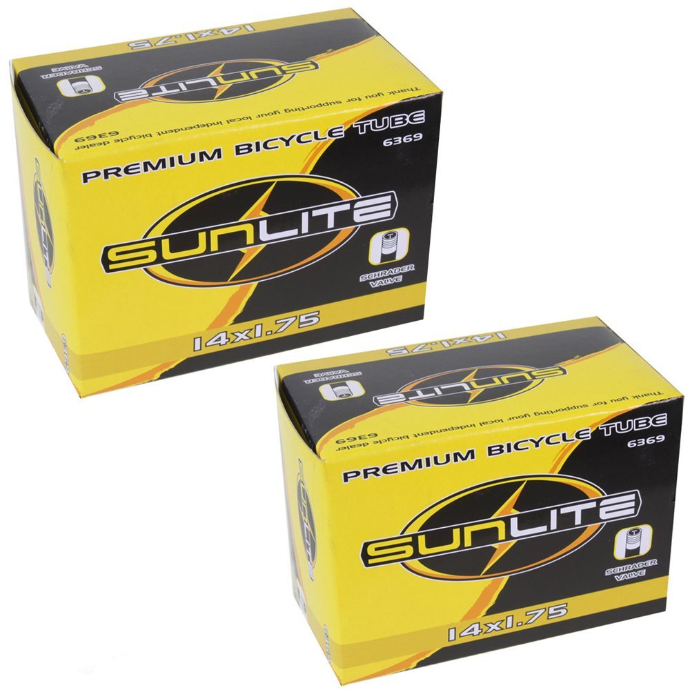 Bike Liq Sunlite Schrader Valve Tubes 6369 14 x 1.75 (2 Pack)