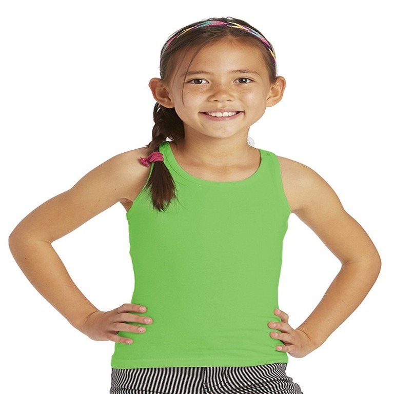 Cutie Patootie - Girls - Solid Racerback with Lace Back Tank - 10 - Green