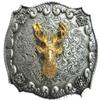 JEAN'S FRIEND Western Cowboy Wildlife Deer Head Double Color Belt Buckle view 1