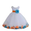 ekidsbridal Wedding Pageant Mixed Petals White Flower Girl Dress Recital Easter Toddler 302t 4 view 2