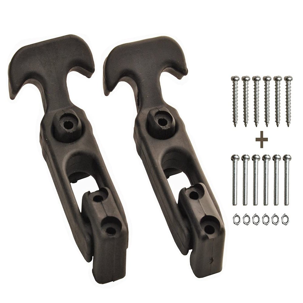 Accessbuy Flexible T-Handle Rubber Draw Latch for Cooler,Boat,Golf Cart,Tool Box,Off-Road Vehicles,Farm Machinery or Engineering Machine Hood (2 Pack with 12PCS Screws)