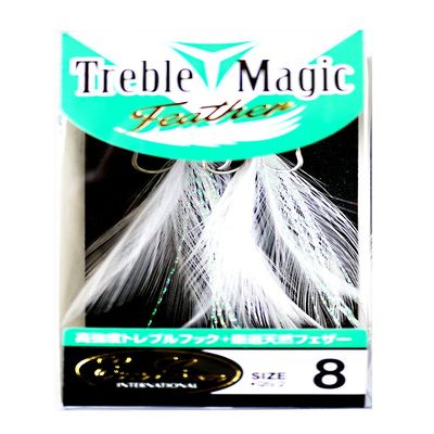Evergreen Triple Hook Treble Magic Feather No. 8, Matte Silver