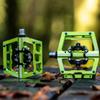 Funn Mamba Mountain Bike Clipless Pedals, Double Sided Clip Wide Platform MTB Pedals, Compatible with SPD Cleats, 9/16-Inch CrMo Axle Bicycle Pedals for MTB/BMX/Gravel Cycling (Green) view 2