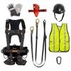 Fusion Climb Pro Backyard FK-A-HLTCHVG-42 Carabineer Helmet Vest Gloves Bundle, Black view 1