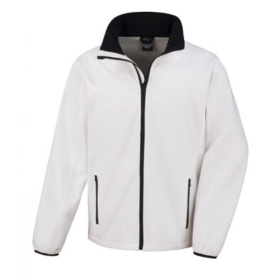 Result Mens Core Printable Softshell Jacket (S) (White/Black)