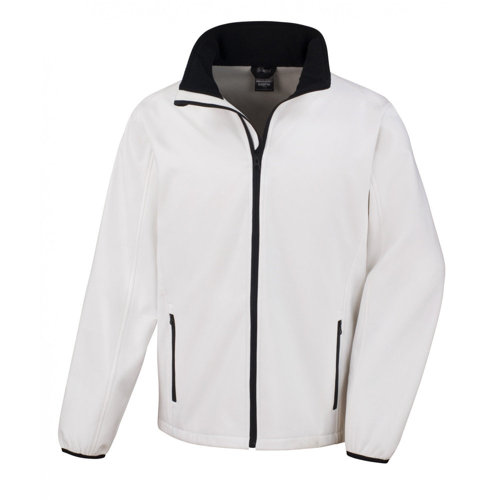 Result Mens Core Printable Softshell Jacket (S) (White/Black)