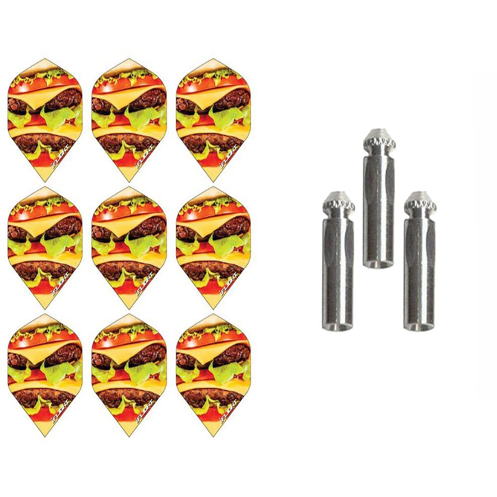 iFlight 3 Sets of Ruthless Standard Dart Flights Plus 1 Set of 3 Aluminum Dart Flight Protectors (Hamburger)