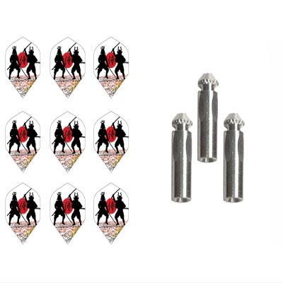 iFlight 3 Sets of Ruthless Standard Dart Flights Plus 1 Set of 3 Aluminum Dart Flight Protectors (Samuri Warriors)