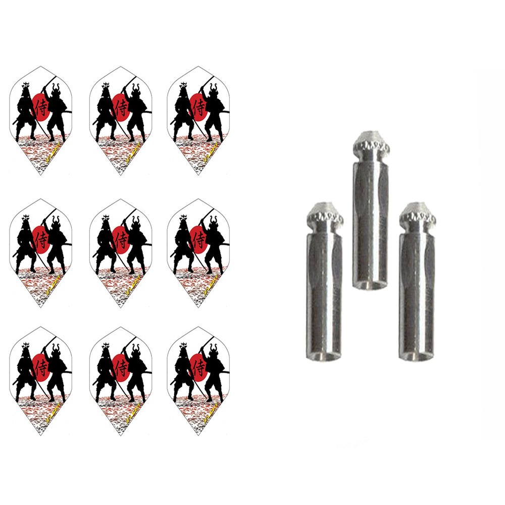 iFlight 3 Sets of Ruthless Standard Dart Flights Plus 1 Set of 3 Aluminum Dart Flight Protectors (Samuri Warriors)