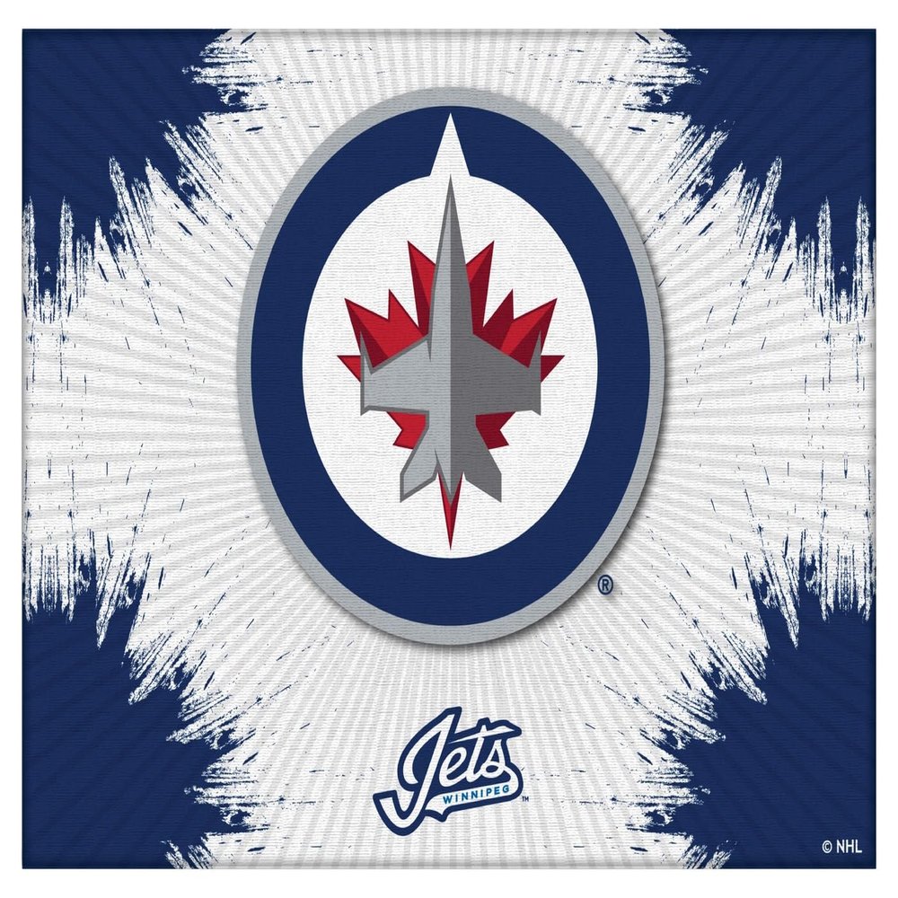 Winnipeg Jets 15" x 20" Officially Licensed Logo Canvas by the Holland Bar Stool Co.