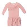 KicKee Pants Little Girls Long Sleeve Diagonal Ruffle Banner Dress, Blush, 12-18 Months view 1