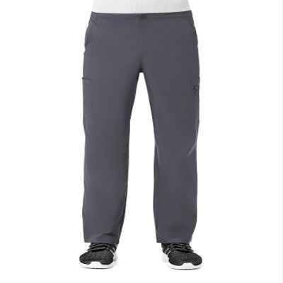 Maevn EON Men's Half Elastic 8-Pocket Cargo Scrub Pants (Small Short, Pewter)