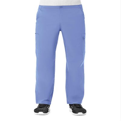 Maevn EON Men's Half Elastic 8-Pocket Cargo Scrub Pants (Large Short, Ceil Blue)