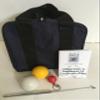 BuyBocceBalls Unique Bocce Accessories Package - Heavy Duty Nylon Bocce Bag, Yellow and White 60mm Pallinos, Extendable Measuring Device, Rule Book and Keychain view 1