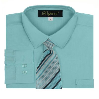 Boy's Dress Shirt & Tie - Hawaiian Blue, 20