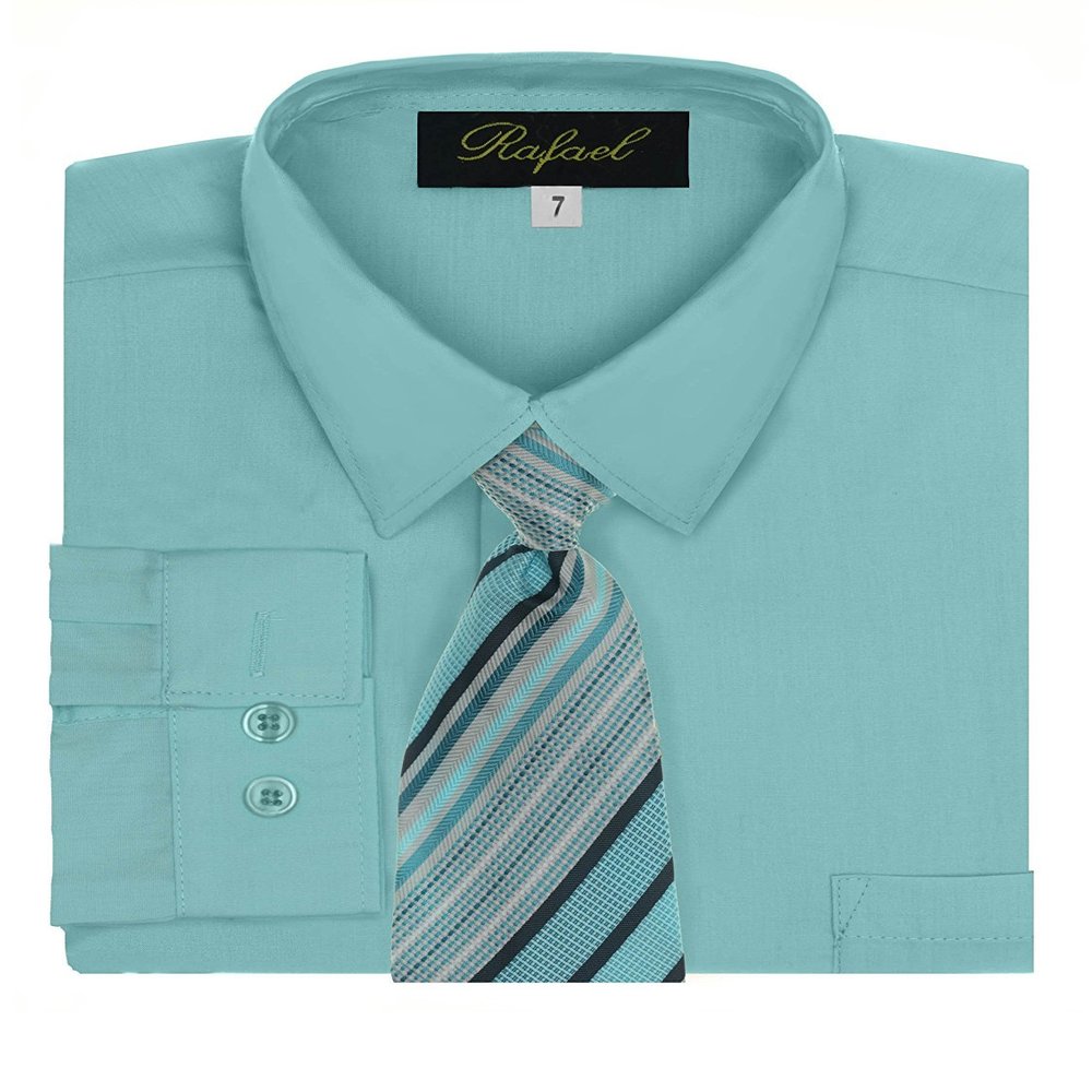 Boy's Dress Shirt & Tie - Hawaiian Blue, 20