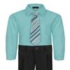 Boy's Dress Shirt & Tie - Hawaiian Blue, 20 view 2