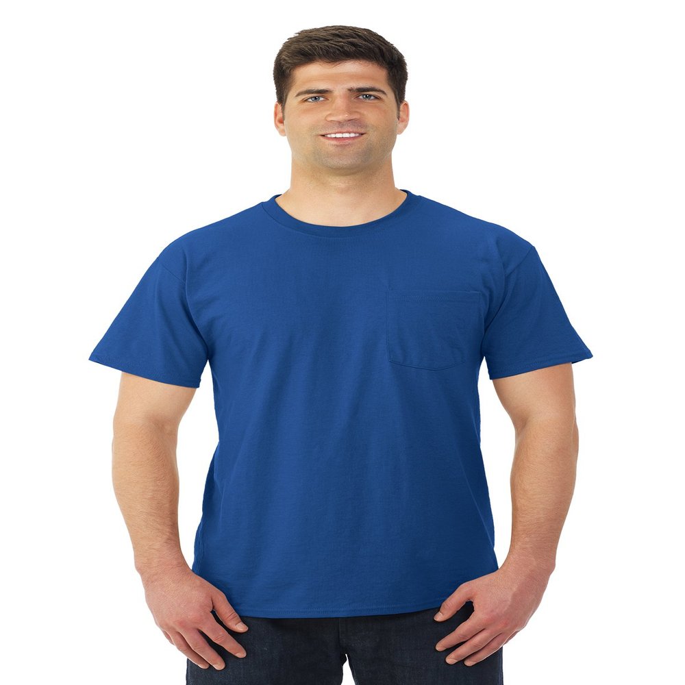 Jerzees Mens DRI-POWER Active Short Sleeve Pocket Crew T-Shirt, JZ29MPR, 4X