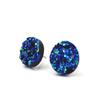 12mm Navy Blue Black Glitter Faux Druzy Stud Earrings - Stainless Steel Posts for Sensitive Ears Sparkly Glitter (Navy Blue) view 1