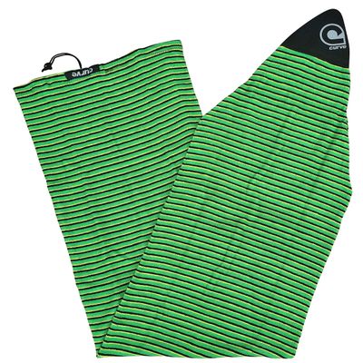 Stretch Surfboard Sock Cover - Pointed Nose [CHOOSE COLOR] (Green Horizon Stripe, 6'0)