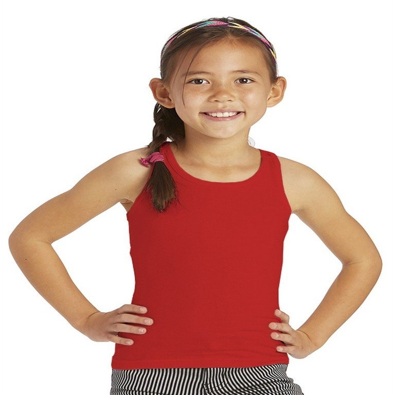 Cutie Patootie - Girls - Solid Racerback with Lace Back Tank - 14 - Red