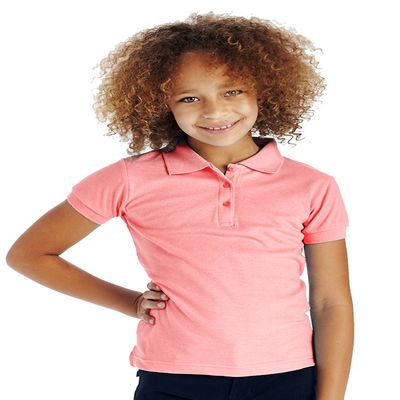Cutie Patootie - Girls - Solid Polo Shirt w/Cute Button-Up - 4 - Light Pink