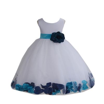 ekidsbridal Wedding Pageant Mixed Petals White Flower Girl Dress Recital Easter Toddler 302t 8