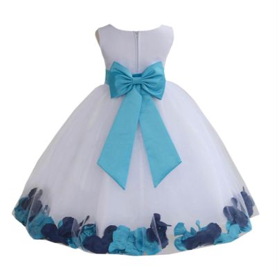 ekidsbridal Wedding Pageant Mixed Petals White Flower Girl Dress Recital Easter Toddler 302t 12