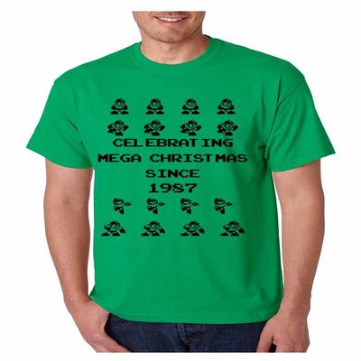 ALLNTRENDS Men's T Shirt Celebrating Mega Christmas Ugly Sweater (L, Irish Green)
