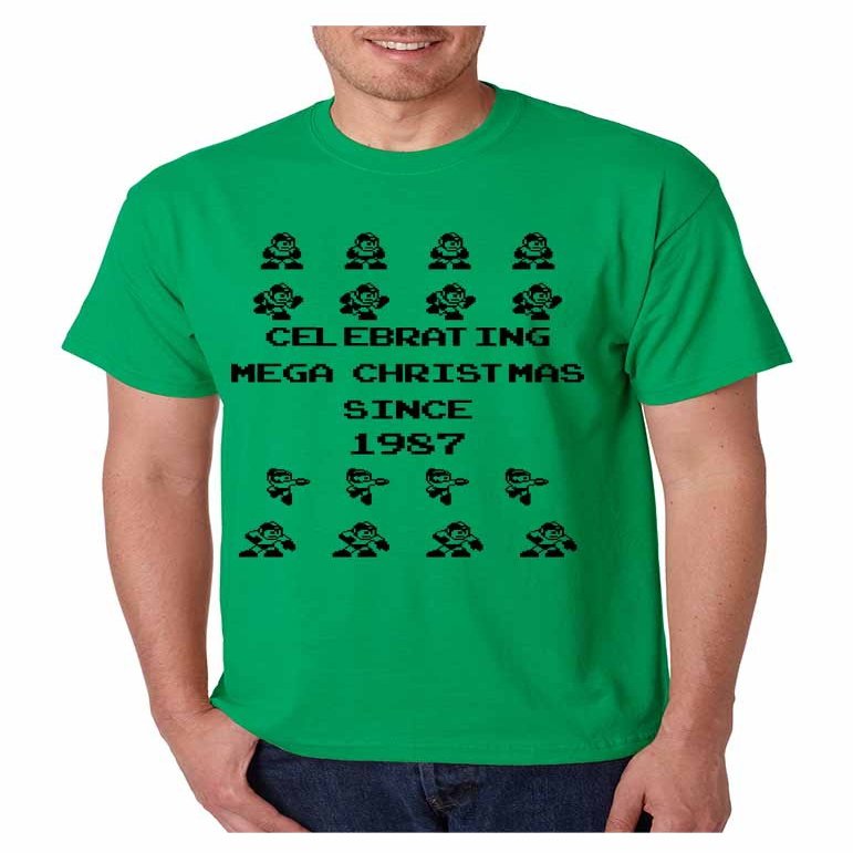 ALLNTRENDS Men's T Shirt Celebrating Mega Christmas Ugly Sweater (L, Irish Green)