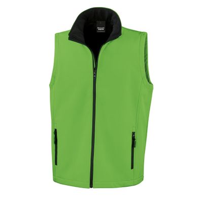 Result Mens Core Printable Softshell Bodywarmer (4XL) (Vivid Green / Black)