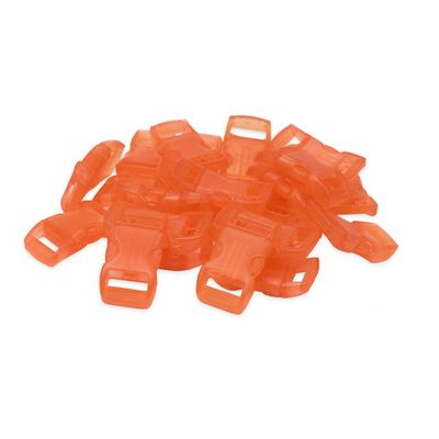 Paracord Planet Bulk Quantity - 3/8 Inch Contoured Quick Side Release Plastic Buckle Snap Clasp Available in and Quantities (500 Pack, Clear Orange)