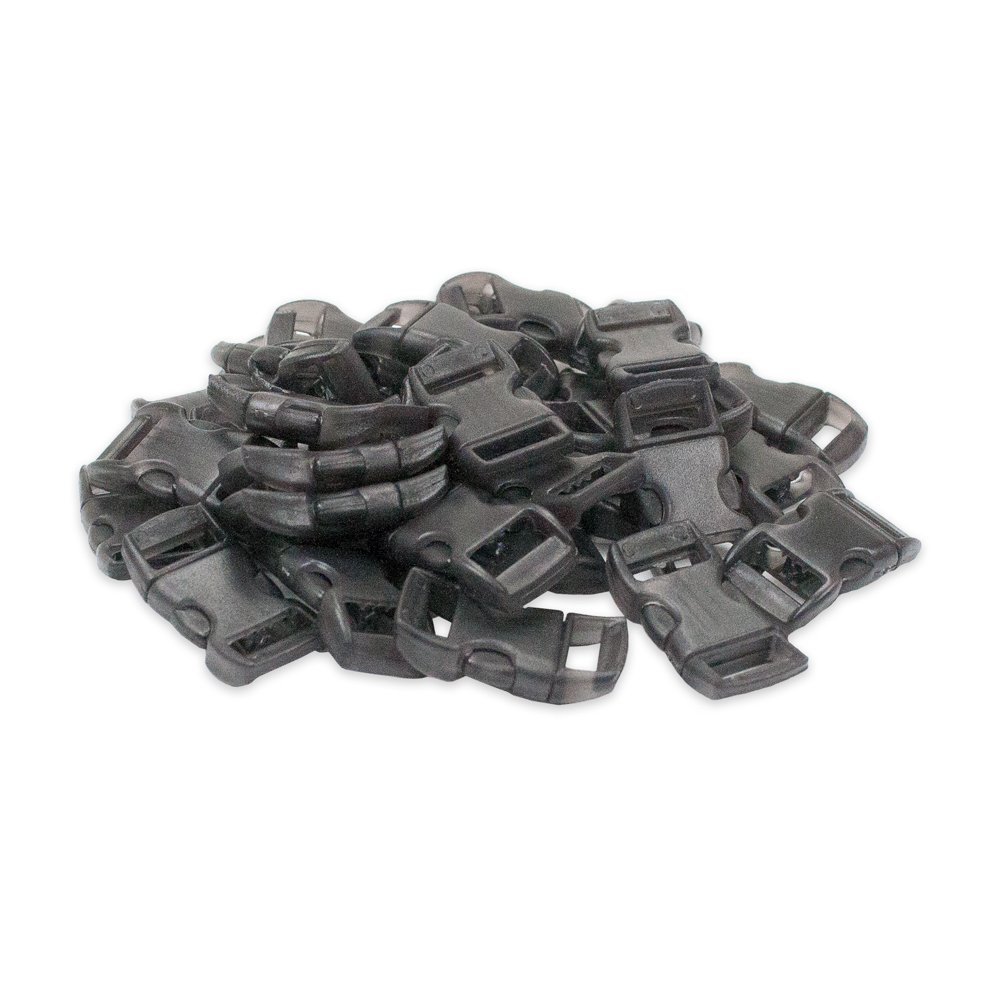 Paracord Planet Bulk Quantity - 3/8 Inch Contoured Quick Side Release Plastic Buckle Snap Clasp Available in and Quantities (1000 Pack, Clear Black)