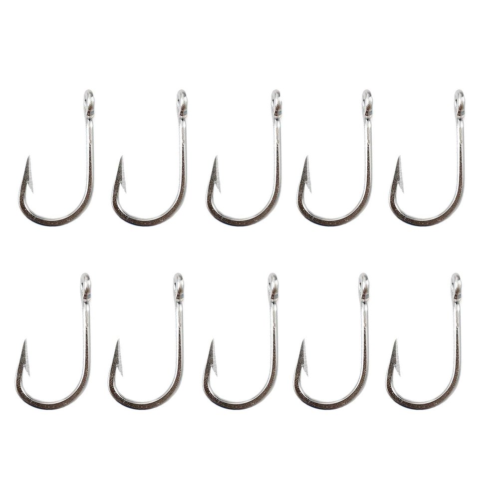 10pcs Fish WOW! Swordfish Hook Big Game Southern Stainless Steel Tuna Hooks - Size 7/0