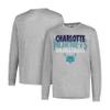 Ultra Game NBA Official Mens Super Soft Supreme Long Sleeve T-Shirt - Unisex, Charlotte Hornets, Heather Gray, X-Large view 1