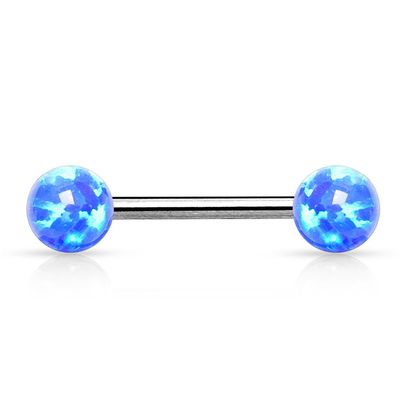 Dynamique 14G Internally Threaded Opal Balls 316L Stainless Steel Nipple Bar (Single)